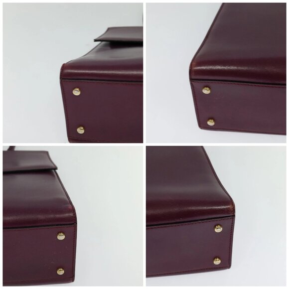 CELINE Circle Hand Bag Leather 2way Purple Gold Auth 124785 - Picture 15 of 16